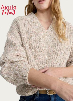 Вовняний в'язаний светр джемпер f&f оверсайз кофта світшот oversized