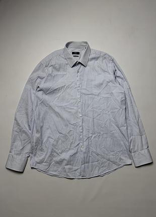 Рубашка hugo boss мужская в полоску размер 43 17 xl regular fit рубашка