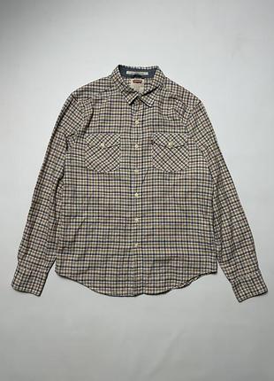 Рубашка levi's мужская в клетку размер s 100% хлопок standard fit