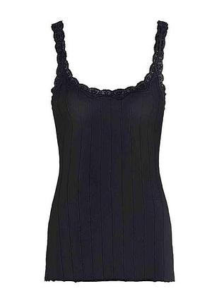 Майка бельевая с кружевом для женщины esmara lycra® 413086_450324_443093 m черный