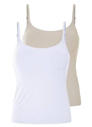 Майка бельевая в рубчик набор 2 шт. для женщины esmara lycra® 473693 l комбинированный