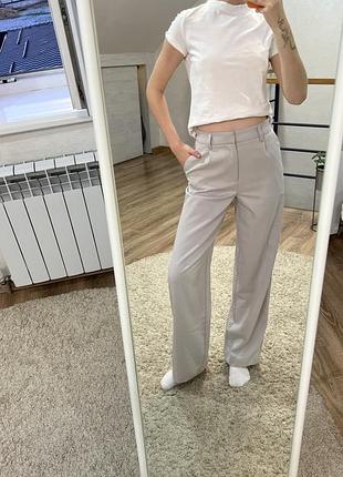 Світло-сірі широкі штани палаццо h&m divided (xxs)
