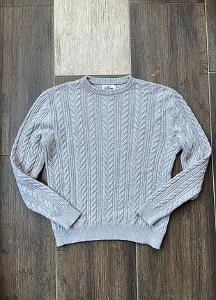 Чоловічий светр john partridge (англія) cable-knit, сірого кольору,50% вовна,розмір m. ми стан ідеальний.