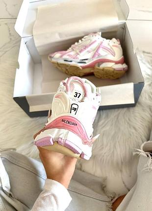 Balenciaga runner white pink 9