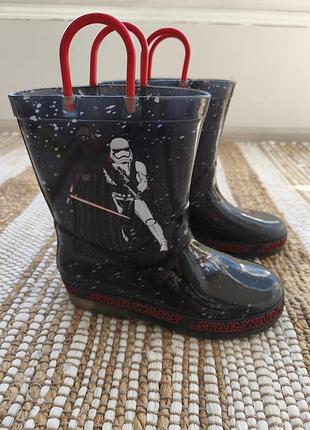 Резиновые сапоги star wars (звездные войны) штурмовик с led подсветкой, размер 32 (стелька 20 см)