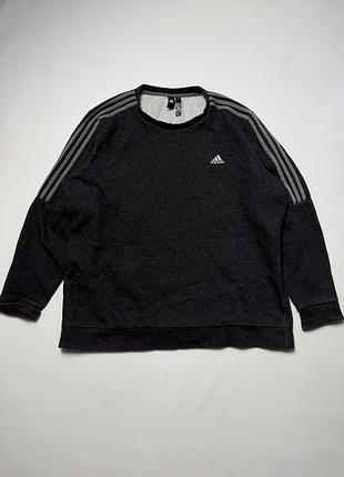 Свитшот adidas 3-stripes crewneck темный меланж размер 2xl оригинал dy7941