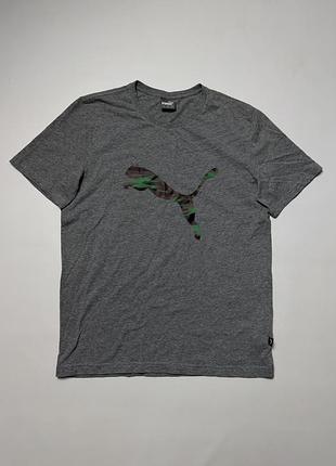 Футболка puma camo logo серый меланж размер m оригинал 519677-02