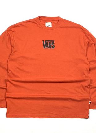 Лонгслів чоловічий vans оранжевий | size s | оригінал