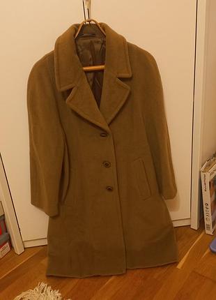Винтажное шерстяное пальто цвета camel (100% woolmark, made in italy), размер m-l