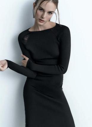 Сукня міді трикотажна з вирізами zara, р36)