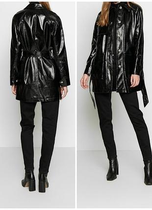 Кожаный плащ topshop эко кожа под крокодила