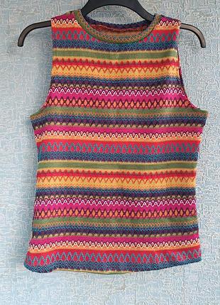 Яркий трикотажный топ-жилетка в стиле бохо / этно в силе missoni.