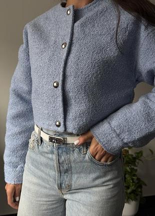 Бомпер-куртка оверсайз з букле h&m xs/s 2