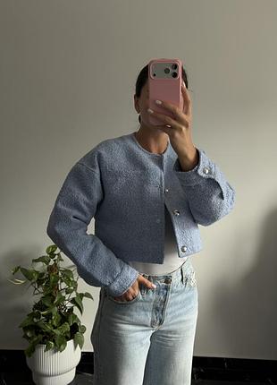 Бомпер-куртка оверсайз з букле h&m xs/s 5