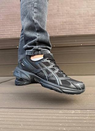 Утеплені чоловічі кросівки asics gel-1130 gore-tex black termo асікс чорного кольору термо