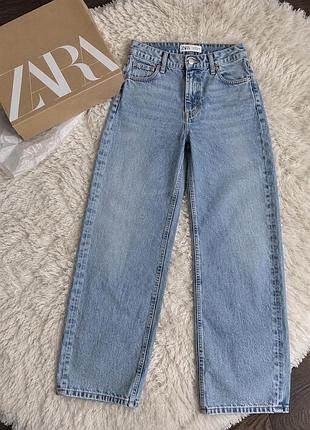 Джинси голубі mid rise cropped 8