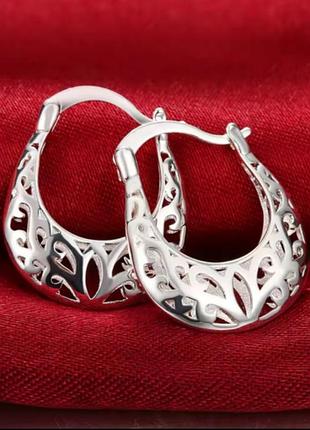 Сережки ажурні,обьемні 925 проба