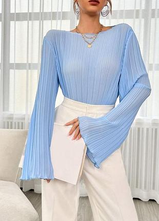 Нежная легкая голубая блуза shein