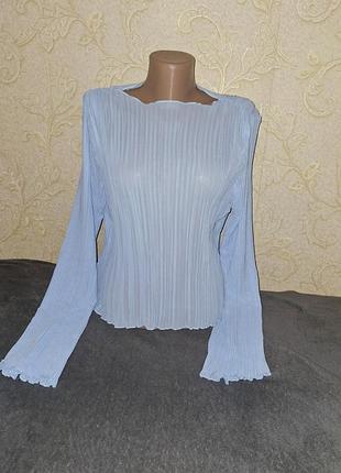 Нежная легкая голубая блуза shein 2