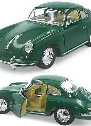 Машинка металлическая porsche 356 b carrera 2 kinsmart 1:32 инерционная kt5398w цвет зеленый