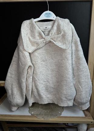 Светр з обʼємним бантом h&m 110/116р