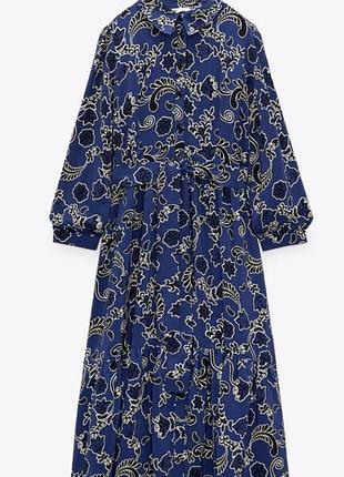 Сукня сорочка мідаксі ярусна zara р.м