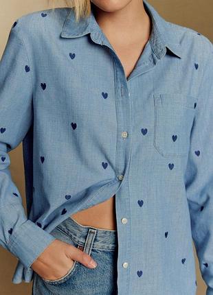 Жіноча сорочка жіноча блузка блуза сорочка tomboy shirt від відомого французького преміум бренду sézane, в складі льон, р.32