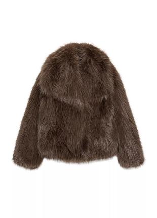 Коричнева шуба zara , шубка зара