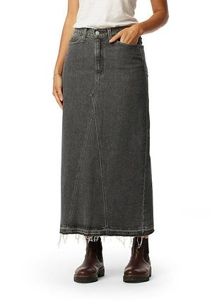 Нова джинсова спідниця макси levi strauss signature у глибокому сіро-вугільному (charcoal) відтінку 30  10/39-40 usa 🇺🇸