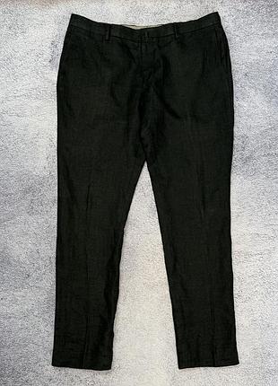 Hackett london 100% льон чоловічі штани 38r xl оливкові linen