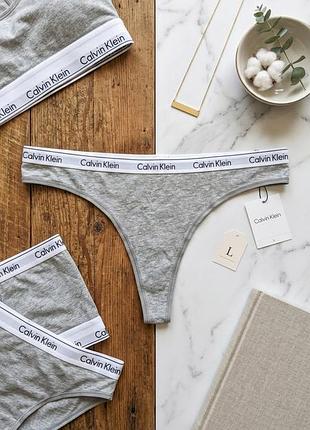 Труси жіночі calvin klein, l / трусики жіночі сірі / танга стрінги