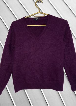 Женский темно-фиолетовый кашемировый свитер uniqlo s m 36 42 44 юникло 100% кашемир сливовый теплый свитер uniqlo s m 44