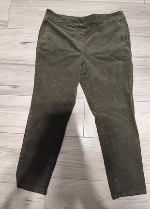Вельветовые брюки marks & spencer (m&s), р. 46 (uk 18 short), хаки