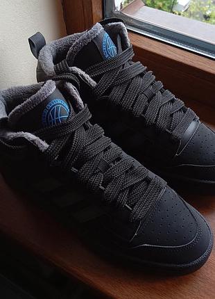 Мужские ботинки adidas hoops 3.0 mid lifestyle jr0170 черного цвета оригинал р.40,42 стан идеальное