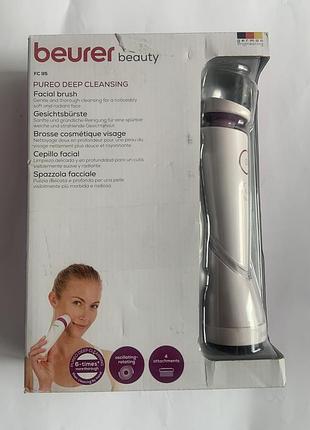 Электрическая щеточка для глубокого очищения кожи лица beurer fc 95 pureo deep cleansing