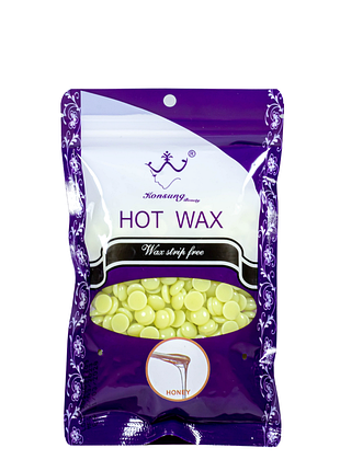 Віск плівковий для депіляції в гранулах konsung hot wax 100 г honey