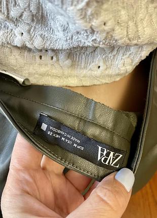 Шкіряні лосіни zara на флісі 4