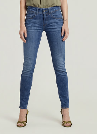 Жіночі сині вузькі джинси g-star raw оригінал | lynn mid skinny jeans medium aged | нові
