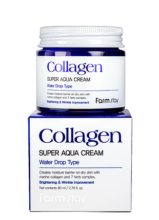 Крем для обличчя зволожувальний farmstay collagen super aqua cream 80 мл