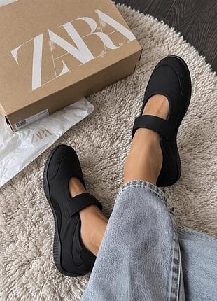 Балетки туфлі чорні zara