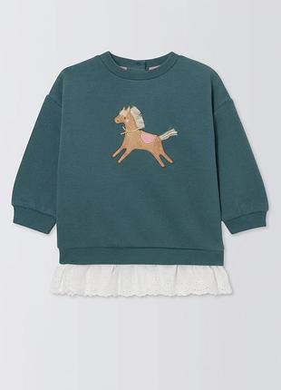Хлопковый свитшот, кофточка от john lewis &amp; partners с аппликацией на 12-18 мес, (80-86 см.) 🦄