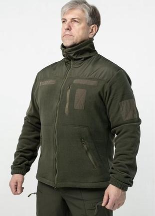 Флисовое кофта масло с накладками military, батальное