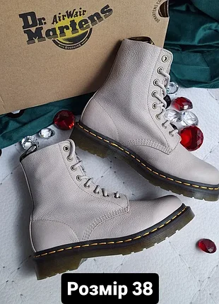 Dr martens оригінал світло-бежеві шкіряні черевики модель core pascal 13512110