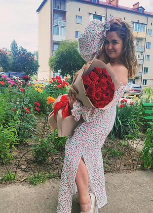 Муслиновое платье в цветы