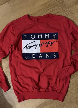 Світшот tommy червоний 100%бавовна
