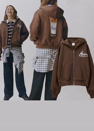 Худі,кофта з капюшоном на молнії zara 156 см