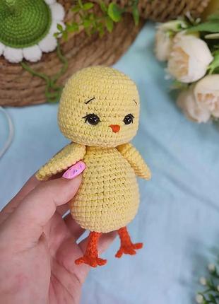 В'язане курчатко з ромашкою 🐥🌱🌼 5