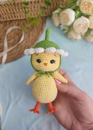 В'язане курчатко з ромашкою 🐥🌱🌼
