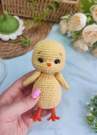 В'язане курчатко з ромашкою 🐥🌱🌼 4