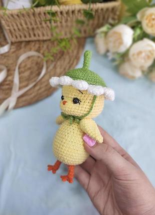 В'язане курчатко з ромашкою 🐥🌱🌼 2